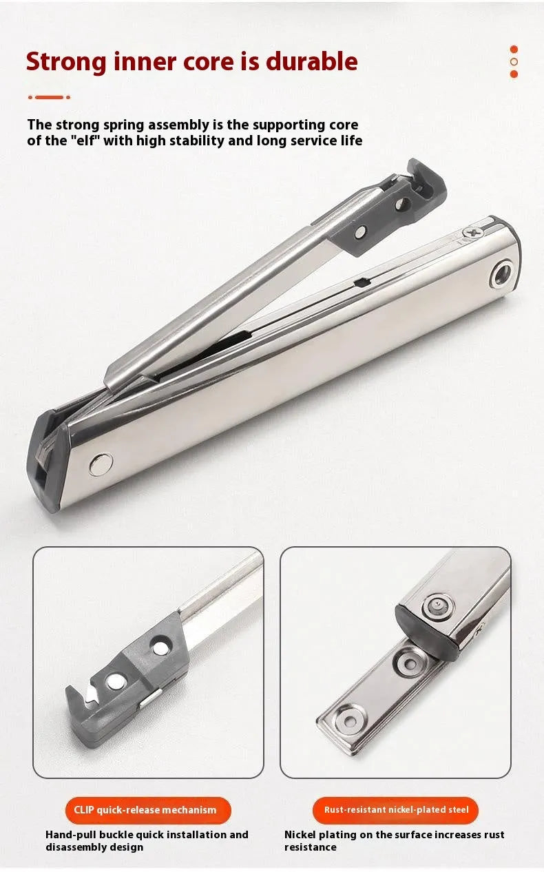Cold rolled steel CRS tatami cabinet support rod with elf flap-up door mechanism