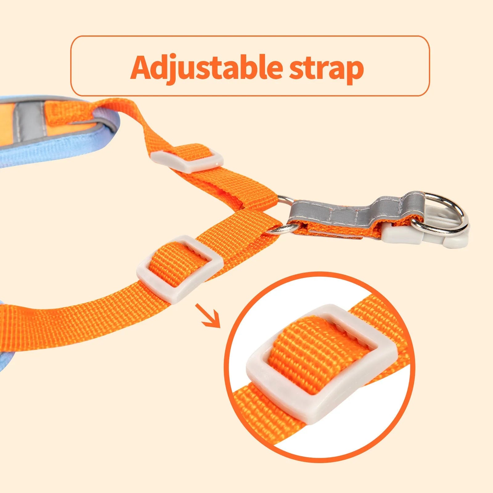 Adjustable anti-breaking loose vest dog harness with chest strap in multiple colours.
