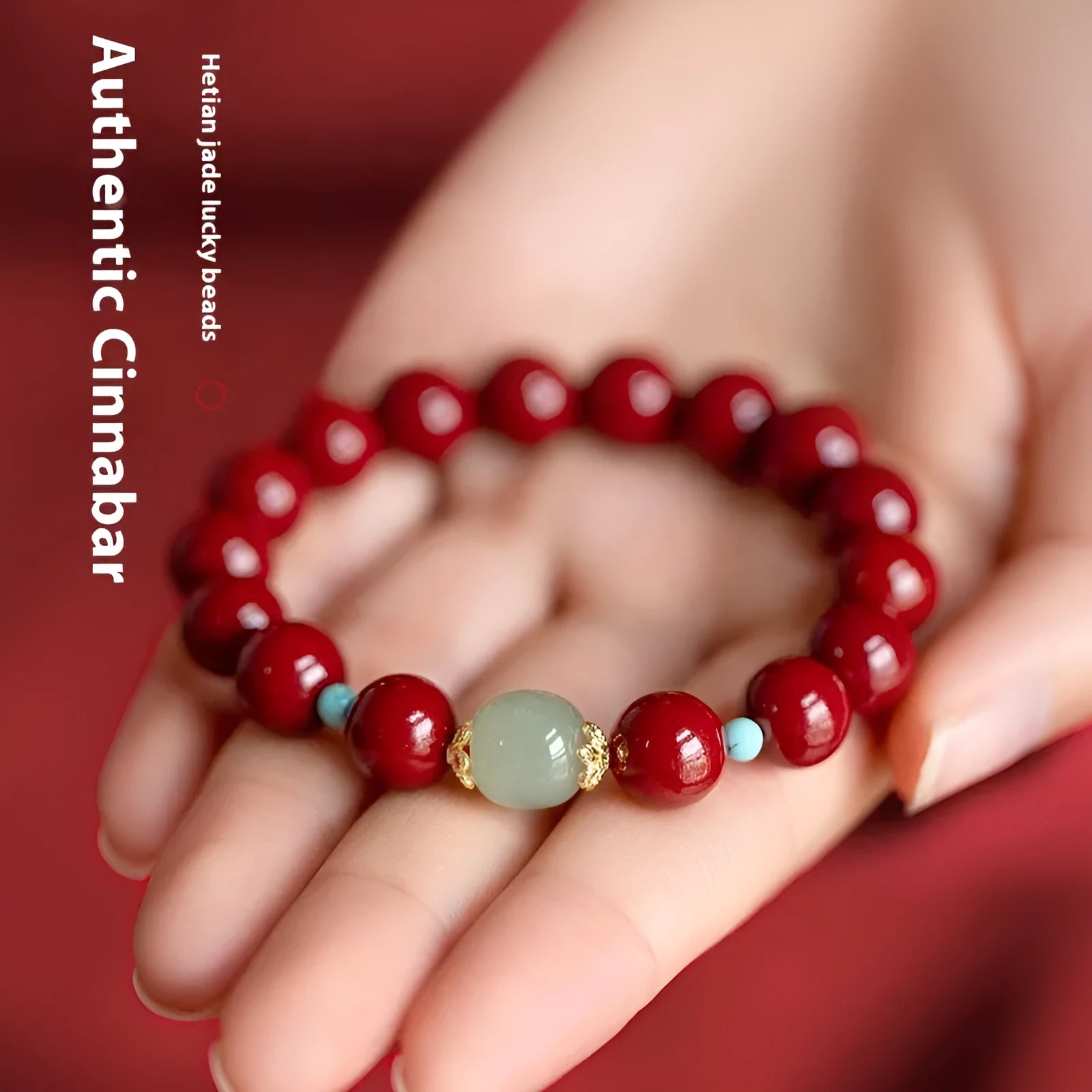 Purple Gold Sand cinnabar geometric bead bracelet with ellipse elements in three size options