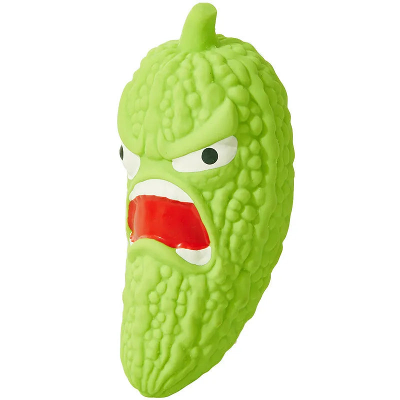 Bitter melon and chilli shaped dog toys with sound for chewing, tooth cleaning and boredom relief