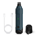 Pet 6-speed control nail piercing device in dark blue with LED light and fine grinding head