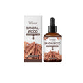 30ml glass bottle of sandalwood fragrance essential oil with a dropper.