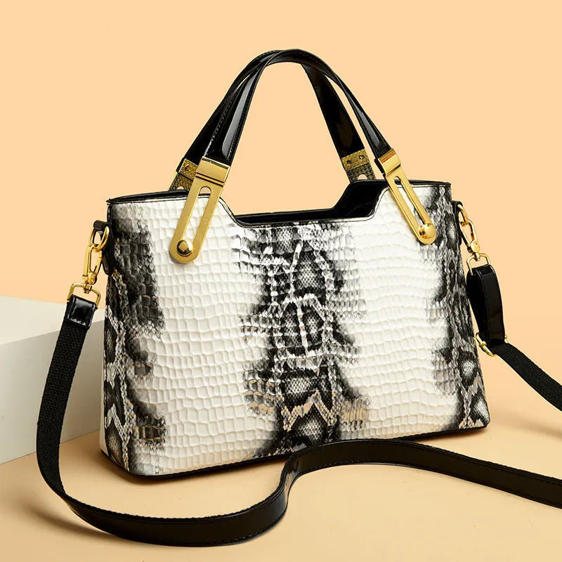 PU messenger bag with chain detail, horizontal square shape, available in black and white, retro European American style