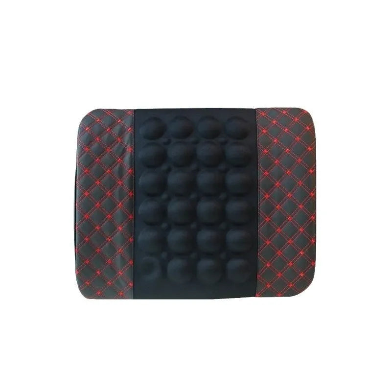 Car Electric Massage Lumbar Support Pillow Interior Decoration PU Leather with Latex Filler Four Seasons Universal Black Ribbon Red Line or Black White Line Red Wine Headrest Pair Bag Single Bag Options