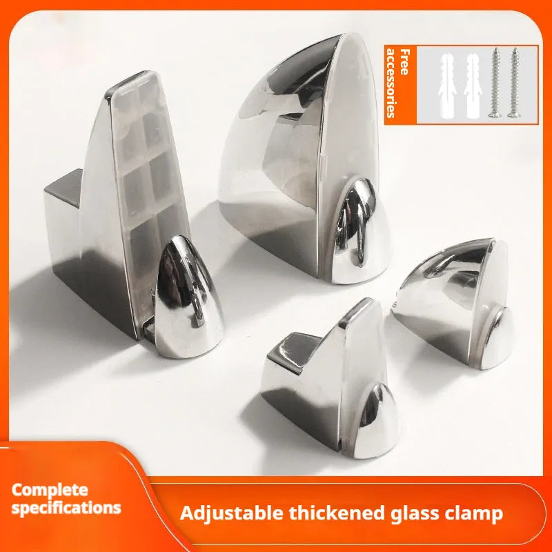 Thickened adjustable partition holder glass clip electroplated metal for shelving