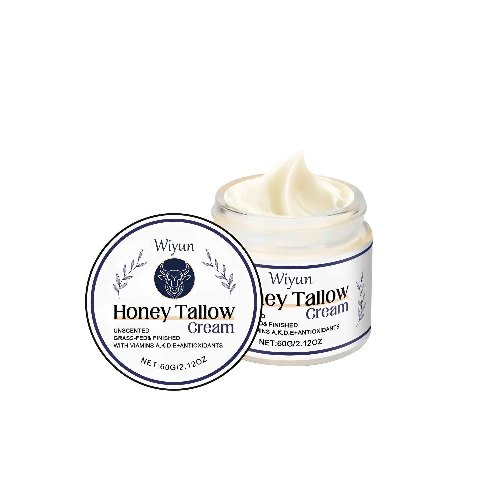 60g container of Cow Fat Moisturising Cream with honey and vitamins