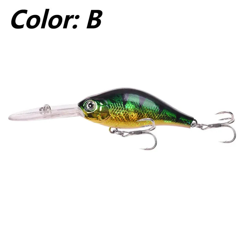 10.5cm deep diving Mino fishing lure with long tongue board, showing colour options.