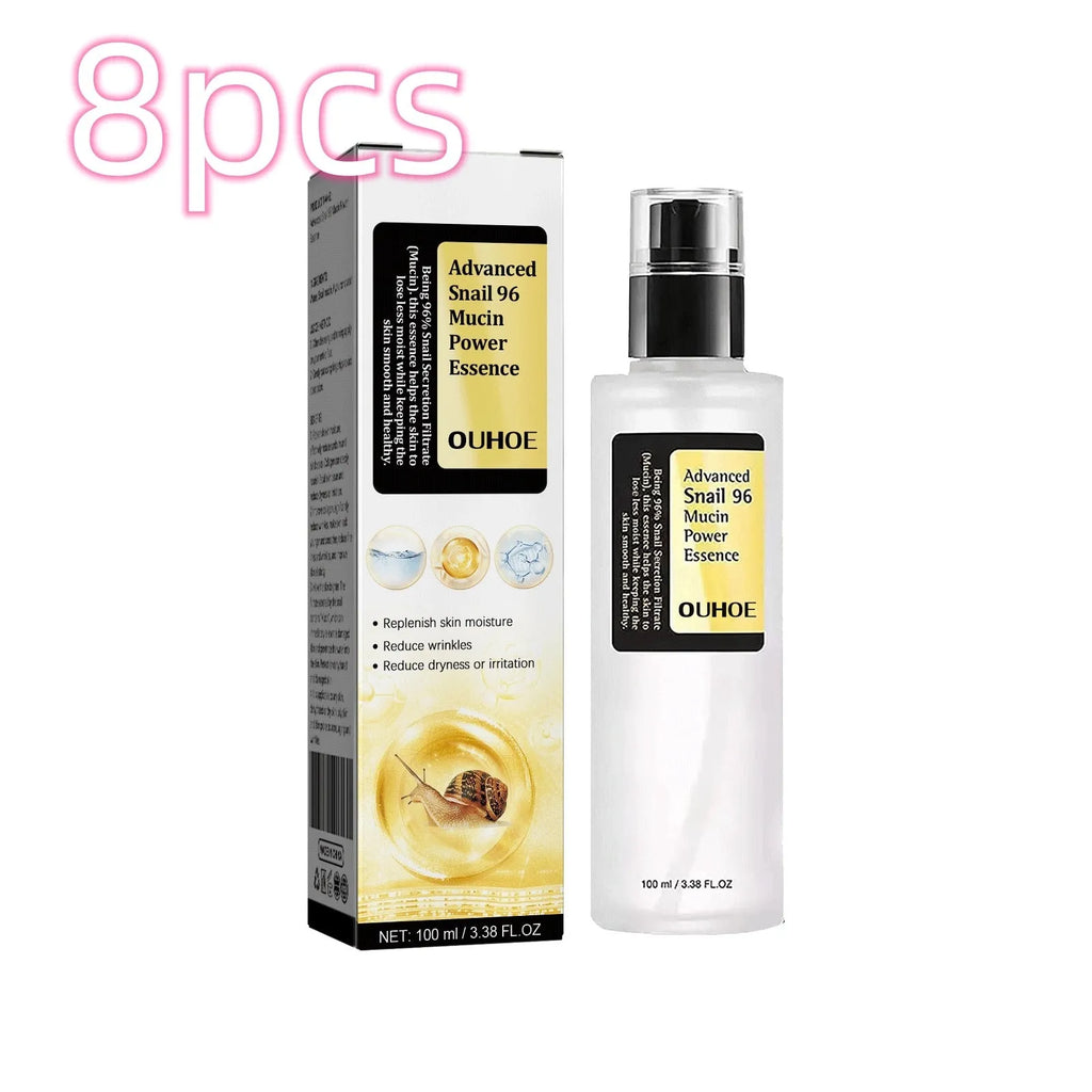 Snail serum collagen facial serum 100ml bottle on white background
