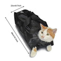 Black cat washing bag made from 420D PU Oxford fabric, 28x17x2.5cm open size, folded compact