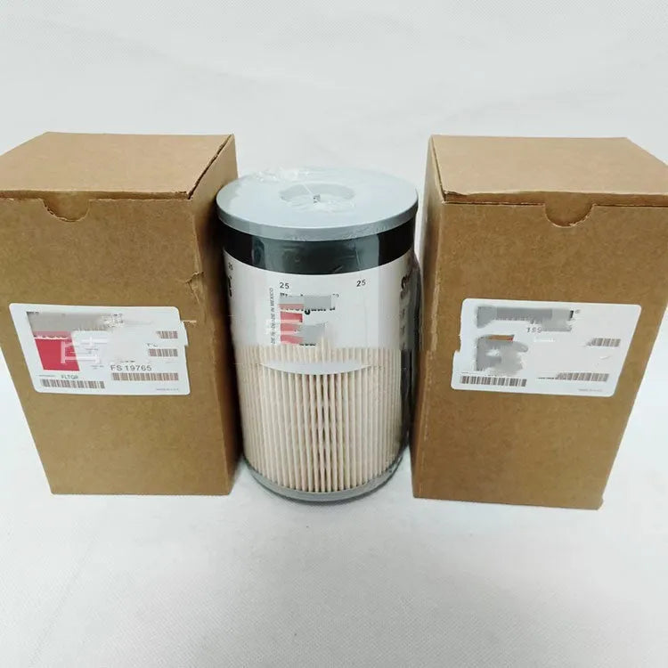 FS19764 diesel fuel filter for generator sets showing 10mm connections.