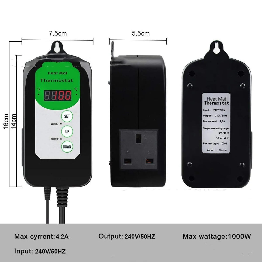 Simple household digital display temperature and humidity controller BH1912020 with clear front panel showing readings