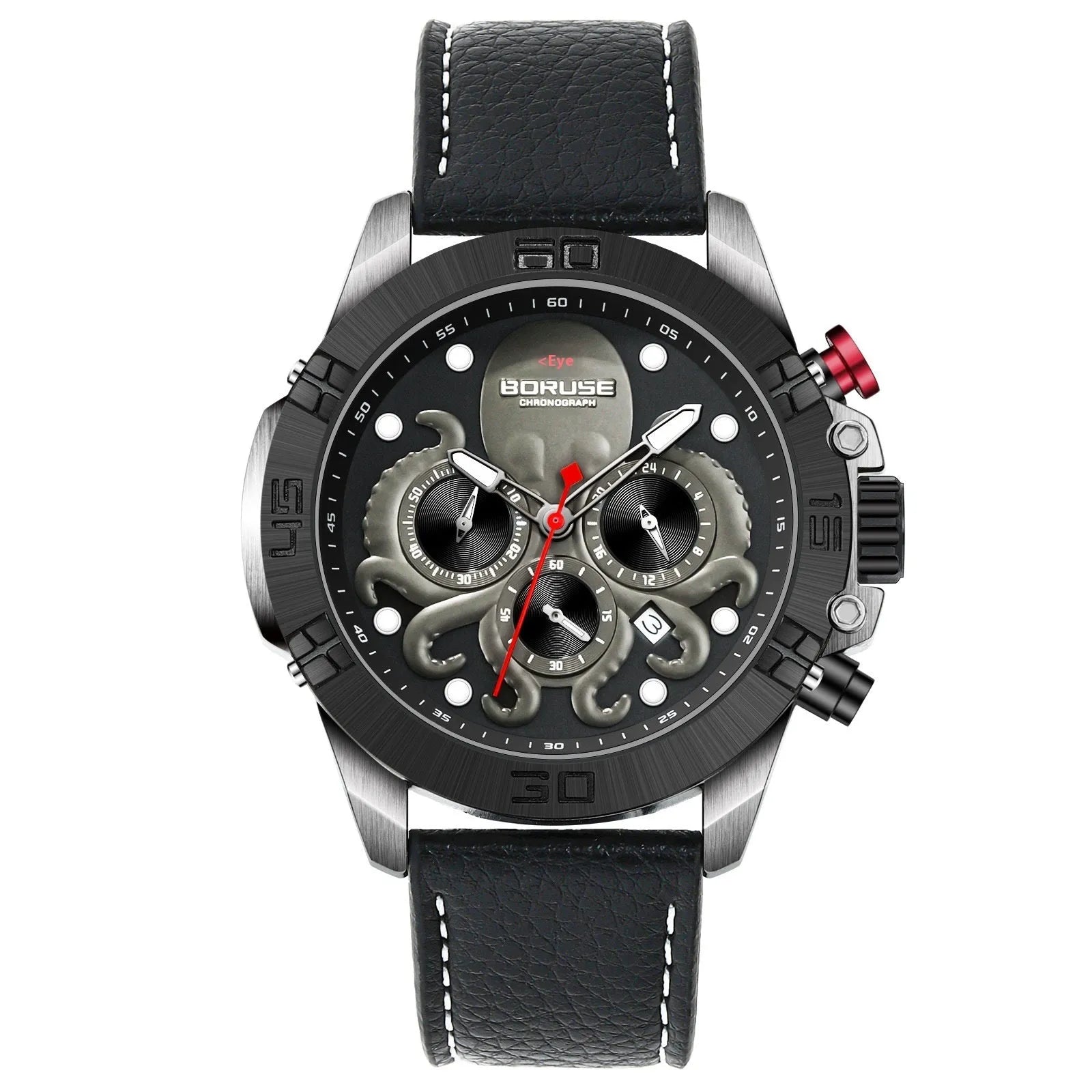 Octopus men's waterproof luminous quartz casual watch blue ribbon blue face 13mm thickness