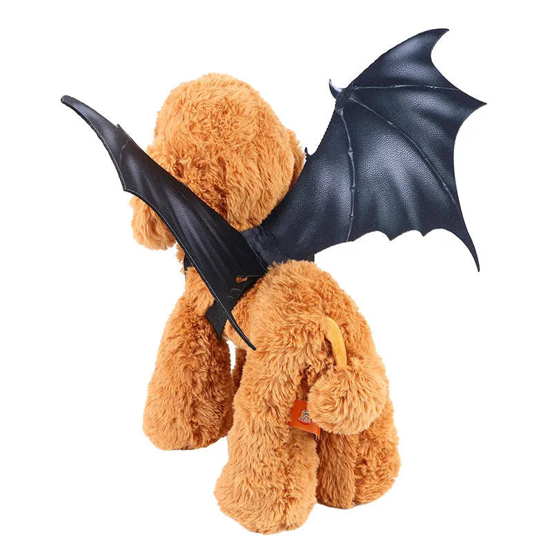 Black cloth bat wings for pets in three sizes for Halloween costumes