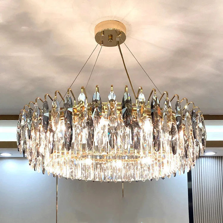 Light luxury crystal diamond chandelier with iron frame, multi-head design, 500-1000mm diameter