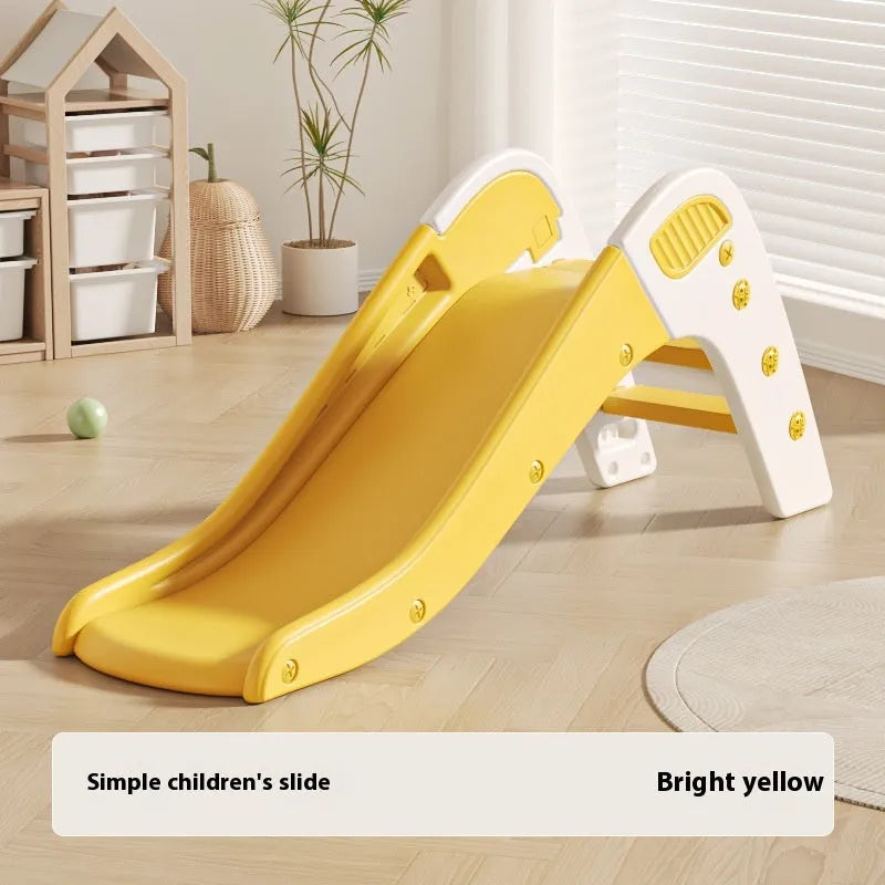 Small plastic baby slide for toddlers under 3 years, shown in blue, yellow, brown, and grey colour options.