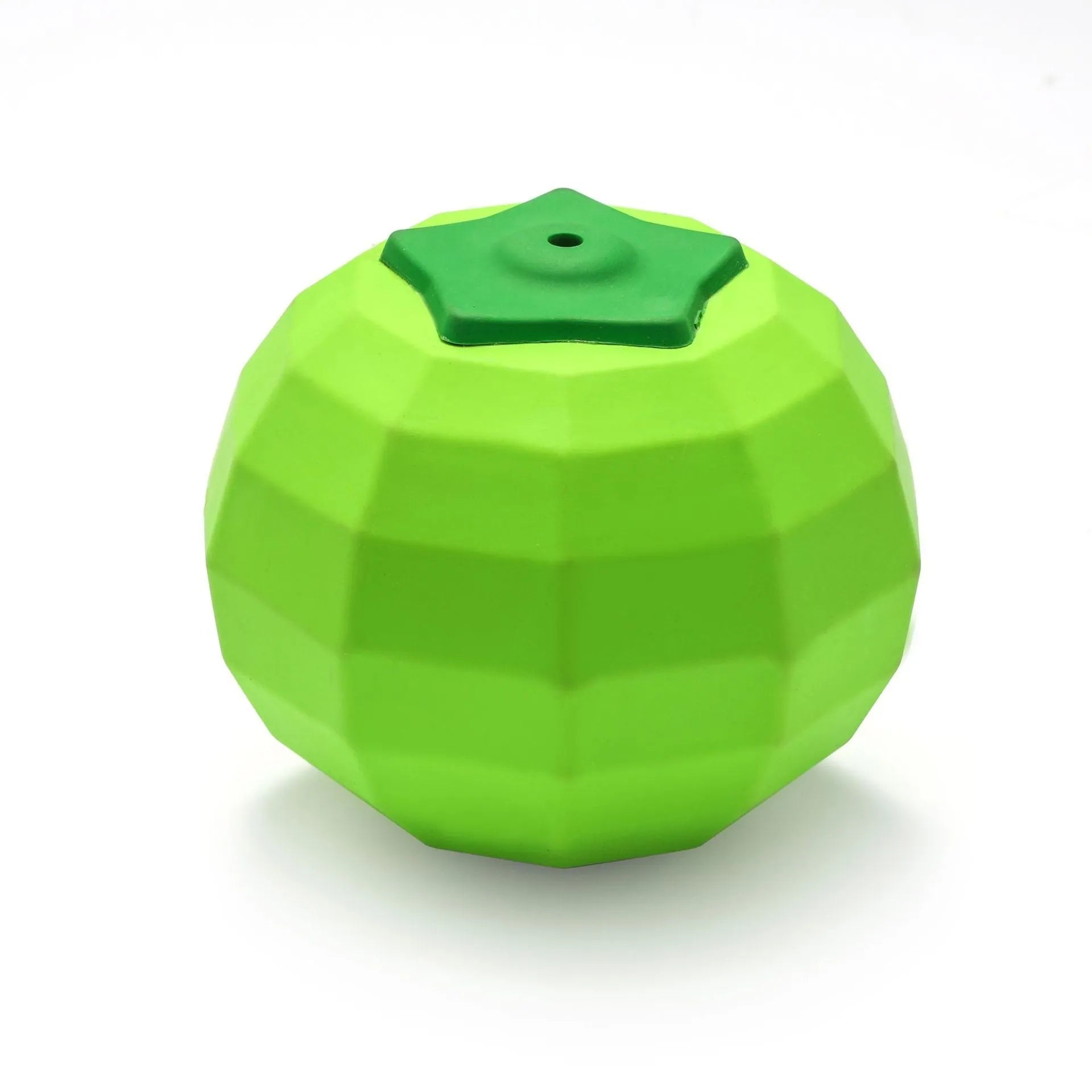 Green natural rubber squeaky dog chew toy for large breed dogs.