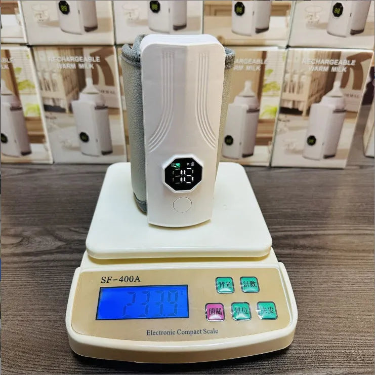Gray and white car charger electric milk bottle warmer with constant temperature function