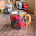 American style decorative resin cup in Library or Pattern theme, 13 cm high