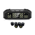 Solar external tire pressure monitor system with colour digital display for six-wheel RVs and trucks