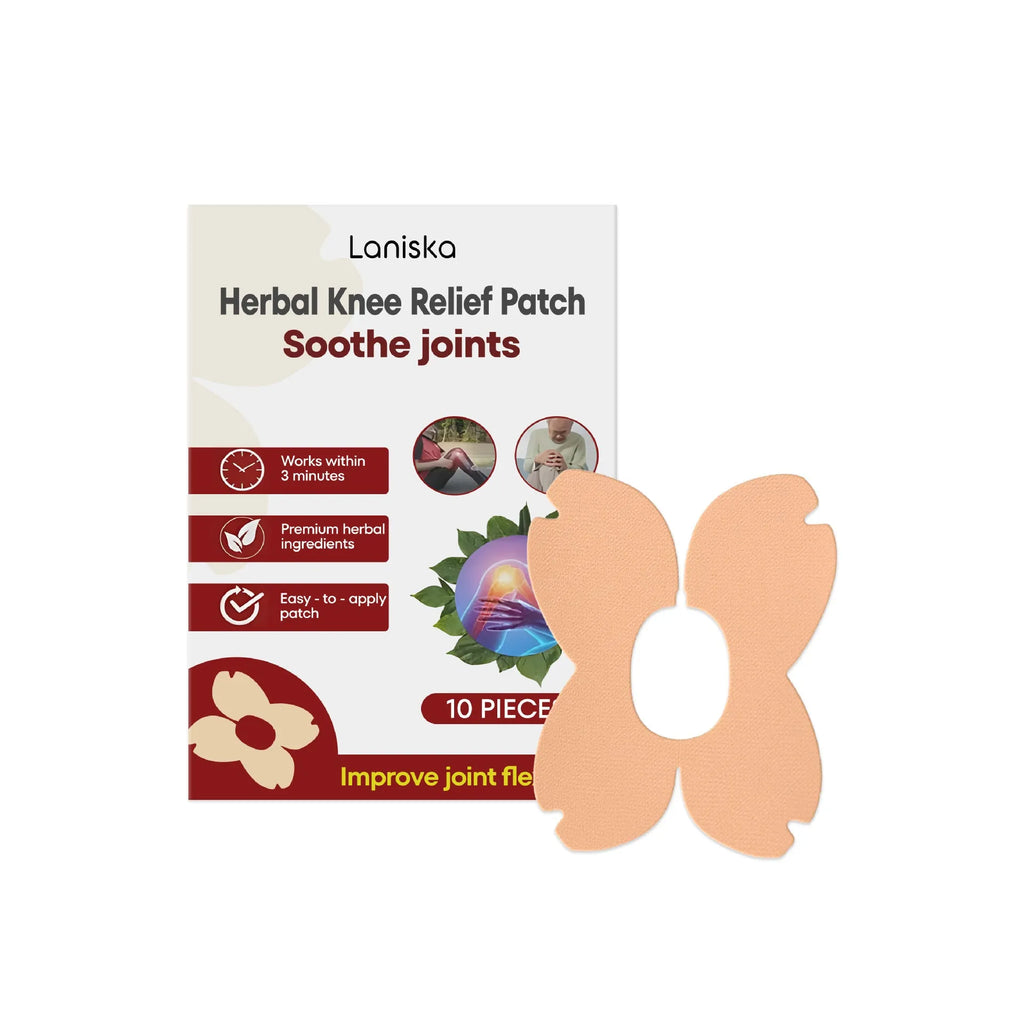LANISKA herbal joint care patch kit with 10 moxa leaf menthol adhesive bandages in storage box