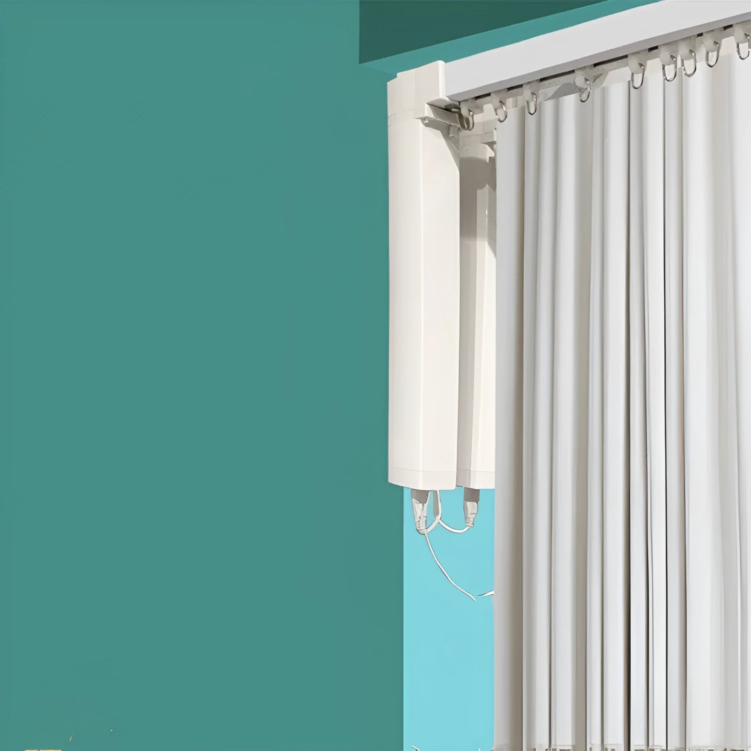 Smart curtain electric lithium battery rechargeable motor with aluminium track, remote control, and WiFi connectivity