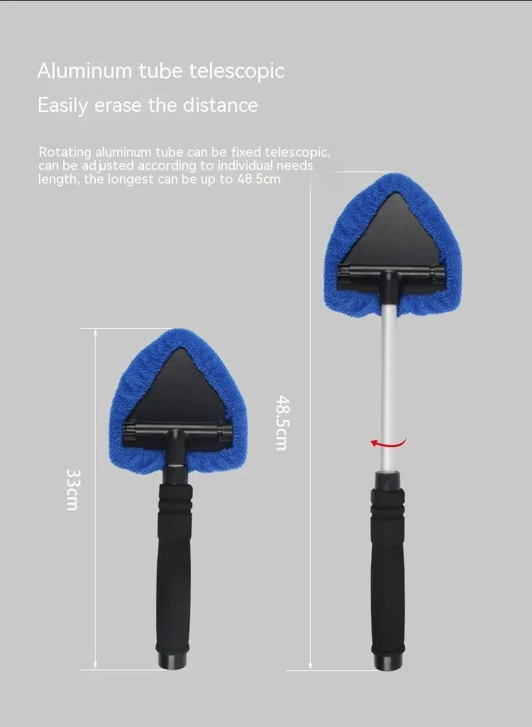Car windshield cleaning brush in plastic, with red, green, and sapphire blue colour options