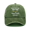 Washed cotton printed distressed vintage dad baseball cap in Fifties Black with adjustable back