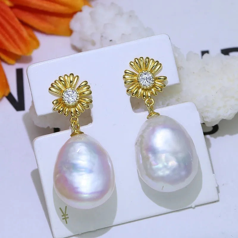 S925 sterling silver Baroque earring frames for DIY jewellery making in gold and silver colour options