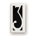 Handmade ceramic door number plaque with retro enamel art design showing style examples
