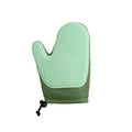 Pet grooming glove for hair removal and massage with TPR padding in dark blue, light green or yellow