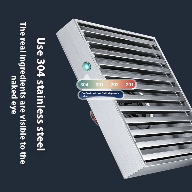 304 stainless steel courtyard floor drain with gun grey 15x15cm ABS plastic core for outdoor drainage