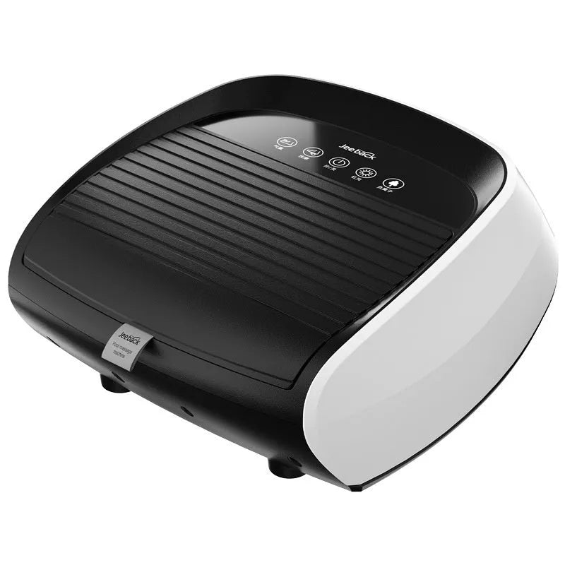 Flip automatic foot sole massager in black with infrared and sterilisation functions on a home floor