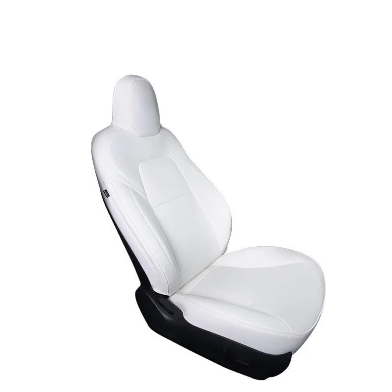 Tesla Model Y car seat cover interior package in black PVC chloroprene binding style for front seat protection