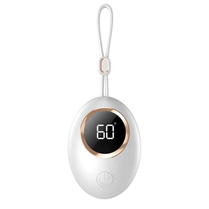USB rechargeable hand warmer power bank with digital display in six colour options