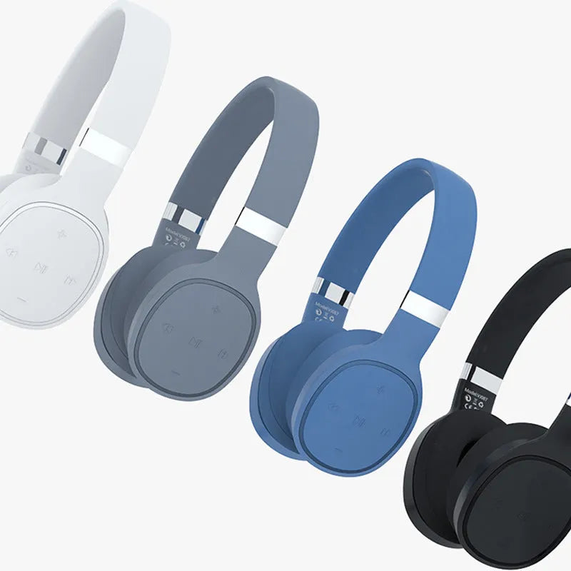 Folding wireless sports headset with Bluetooth 5.0, 40mm drivers, and 10-hour battery in black