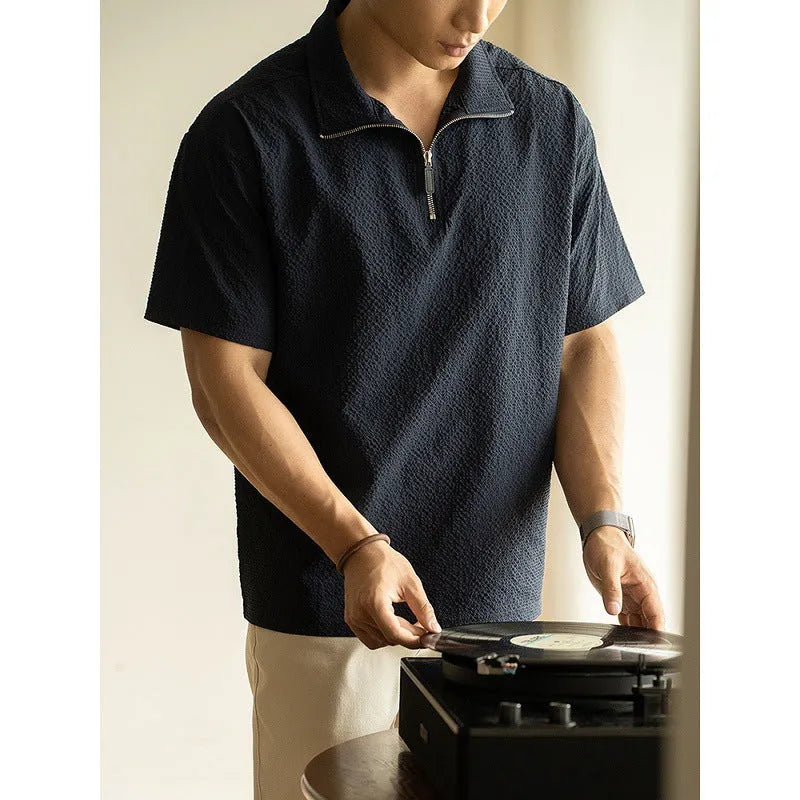 American quick-drying ice silk cool breathable short sleeve T-shirt in cedar green, loose fit