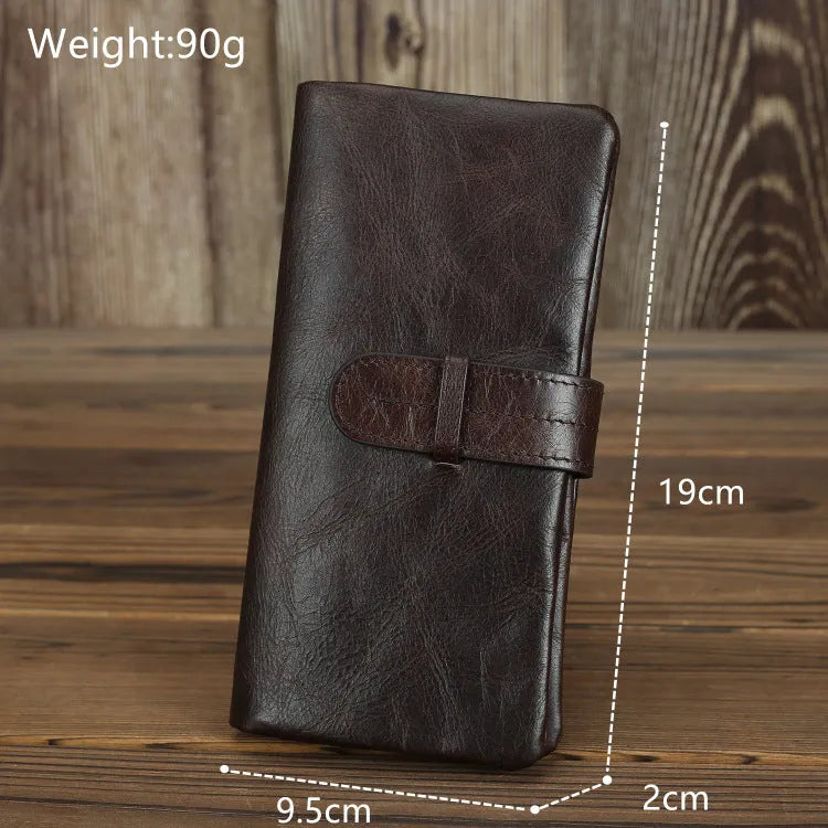 Genuine leather multi-card-slot women's wallet in solid colour with visible stitching, ultra-light design