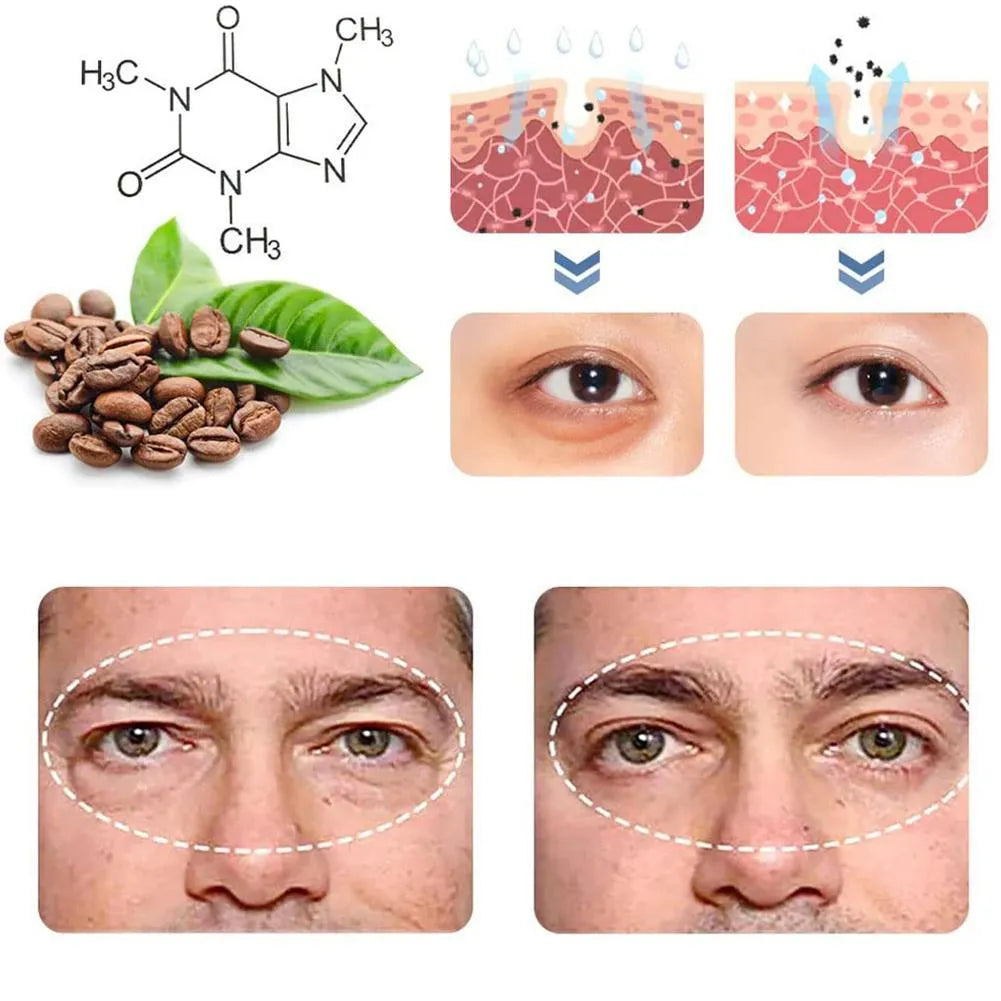 Men's anti-aging eye cream 15g in boxed packaging with under-eye fine line and wrinkle reduction formula