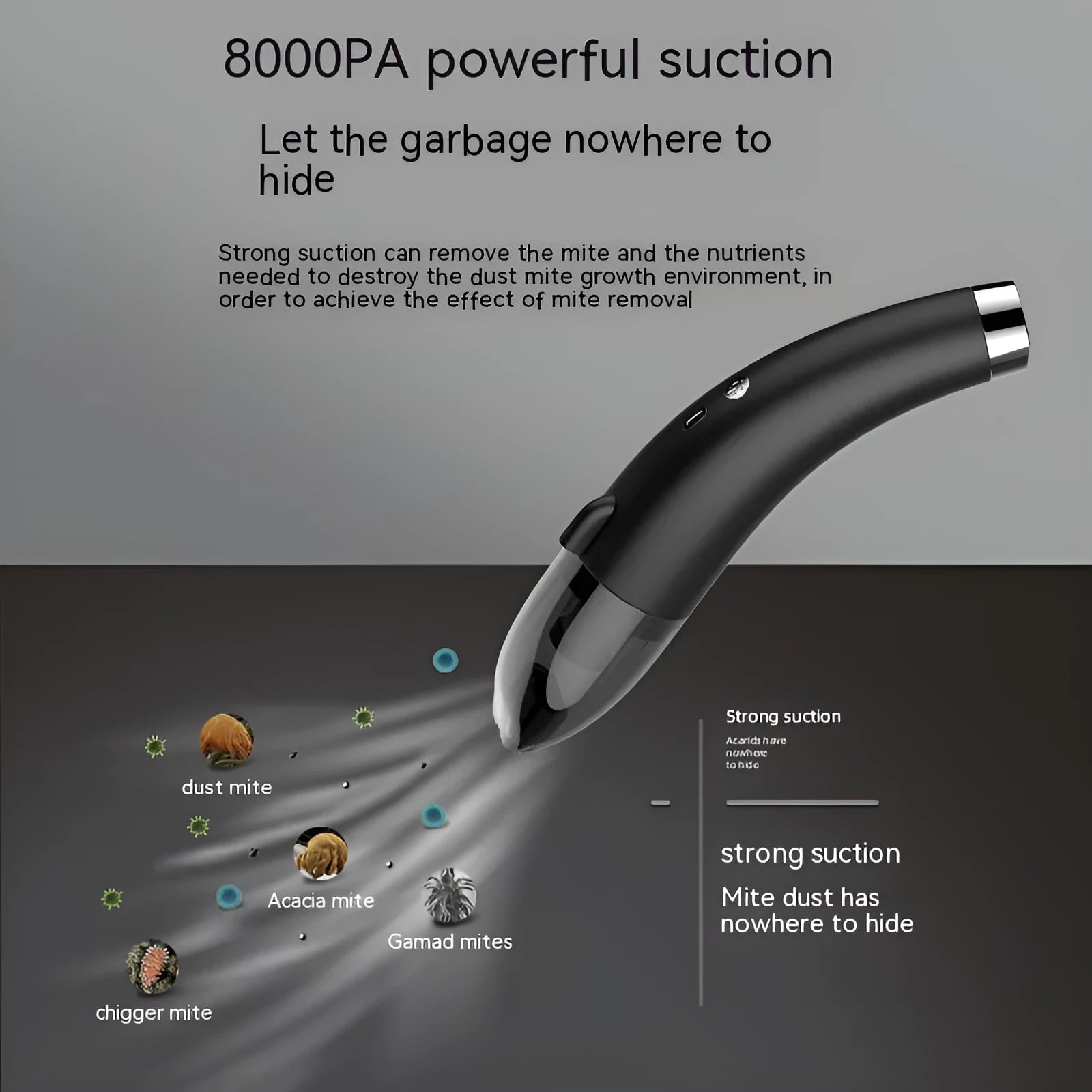 Handheld wireless car cleaner with 8000PA suction, USB rechargeable, available in M7 folding and M9 blow-absorb models