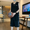 Basketball wear short sleeve vest leisure sports suit in polyester fibre, sleeveless top and shorts, summer men's activewear set