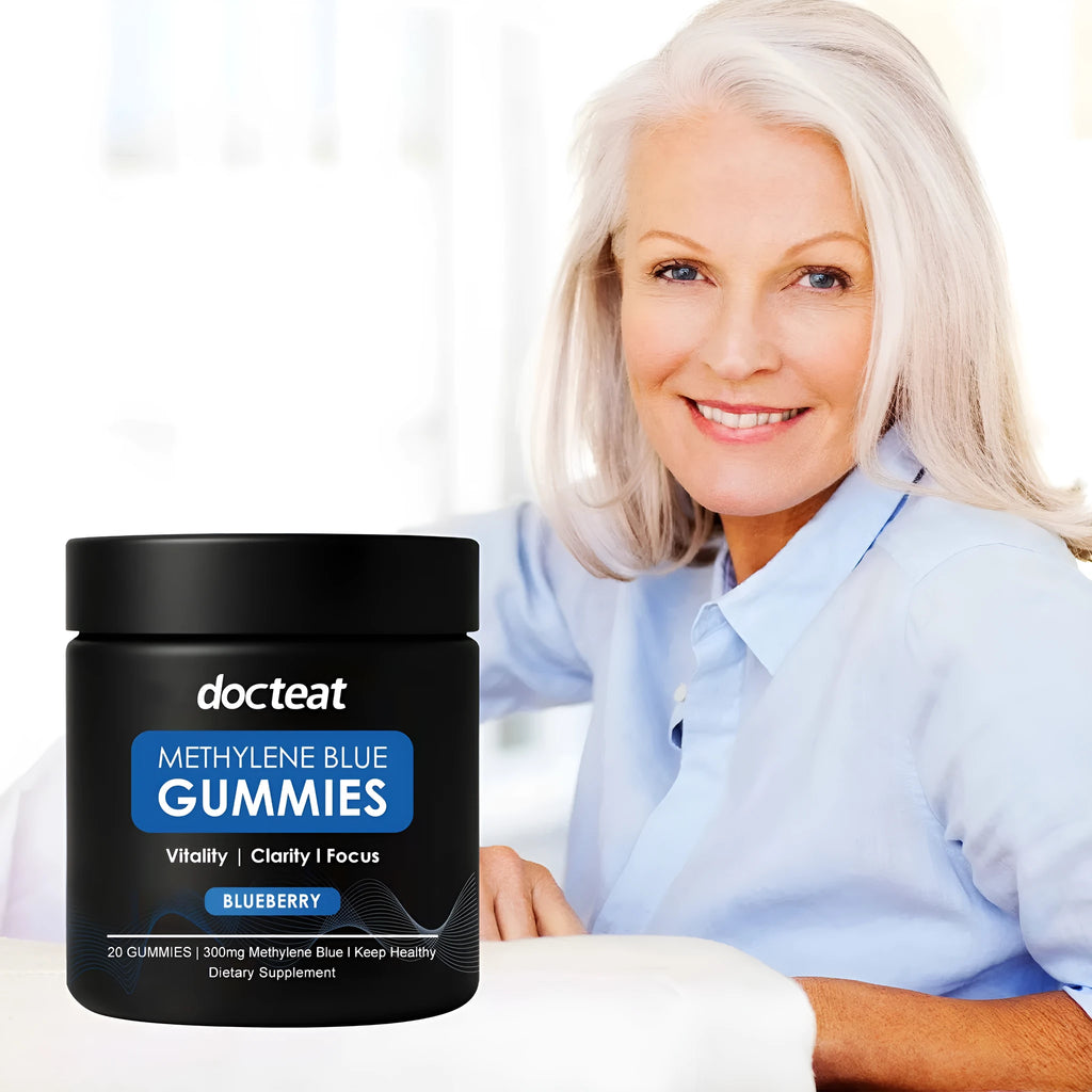Pack of 20 body care soft candy gummies with Methylene Blue Trihydrate and Bitter Cassava Syrup, pectin-based fruit flavour.