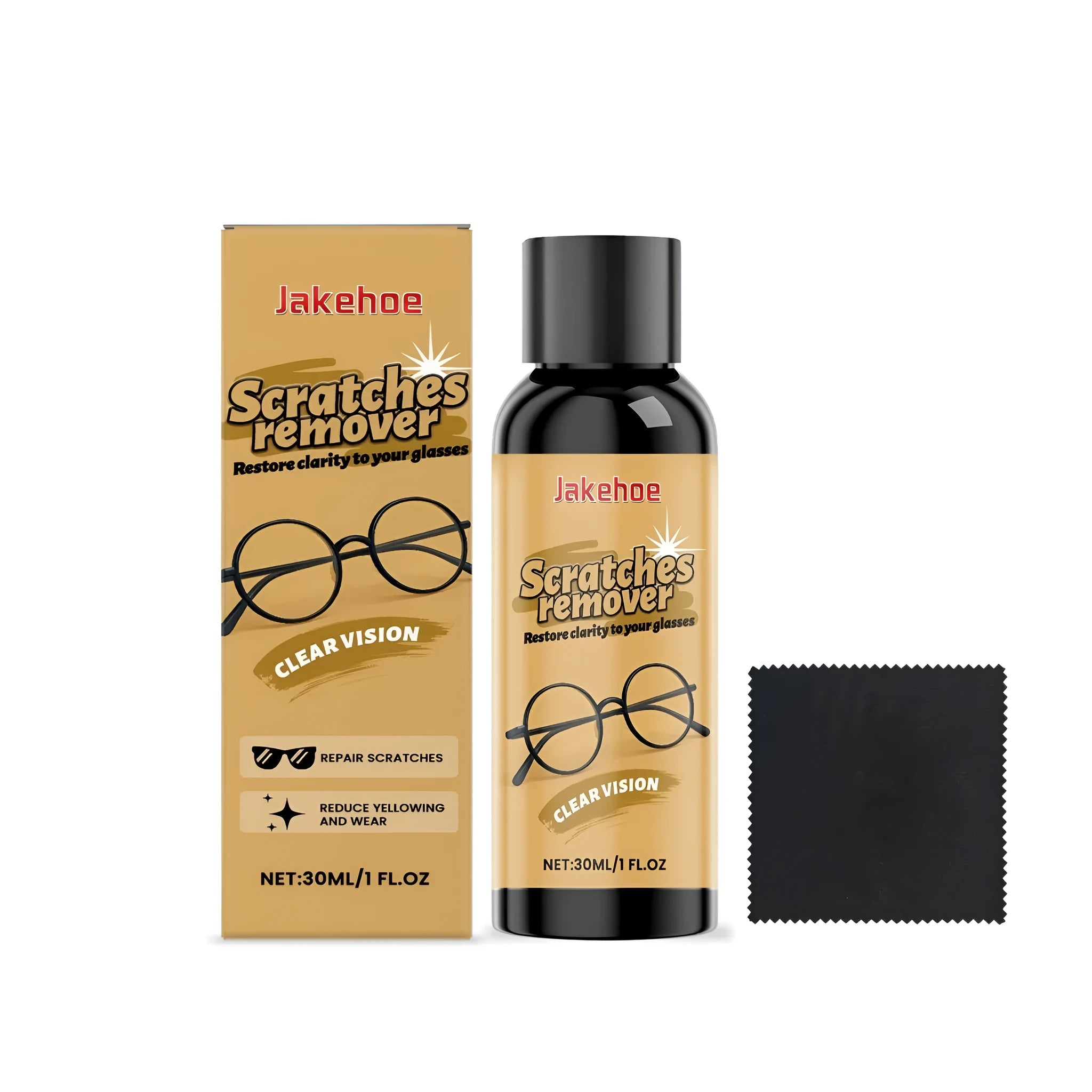 30ml glasses scratch remover bottle with polishing cloth for removing fine scratches from optical lenses