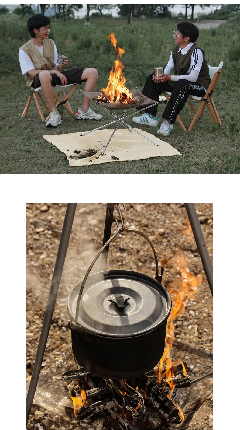 Silver stainless steel barbecue grill net shown in medium and large sizes for group cooking.