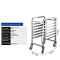 Six-tier stainless steel bakery cooling rack with locking mechanism and 40x60cm tray size