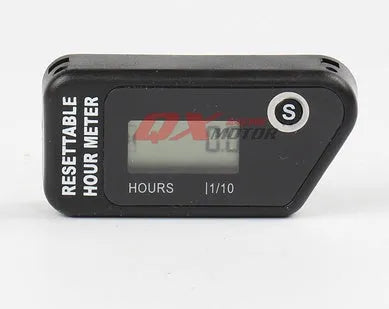 Black waterproof digital timer with LCD display for motorcycle and boat maintenance