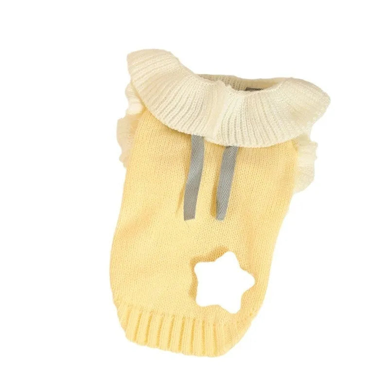 Autumn pet puppy acrylic sweater, size XS-XL, for small dogs 1.00-8.00 kg, yellow XINGX or fairy dress design