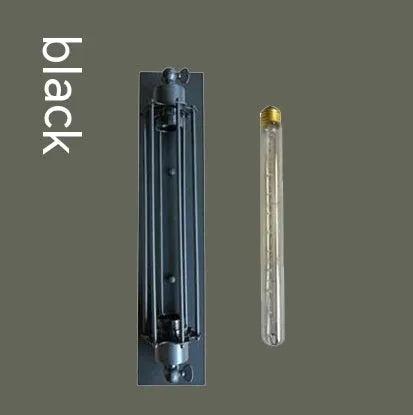 Industrial retro flute wall lamp in iron with black bronze rust or silver finish