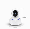 White wireless dome security camera with a 3.6mm lens for HD indoor and outdoor monitoring.