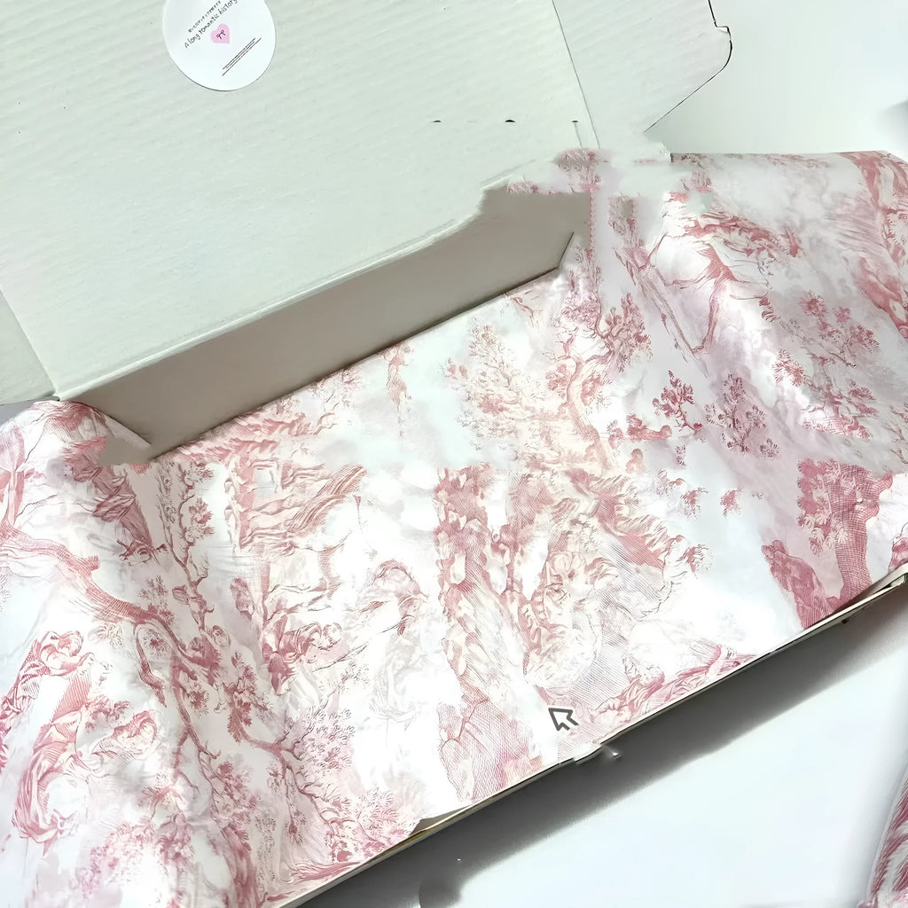 French Mg tissue paper sheet measuring 50x70cm in retro pink purple colour