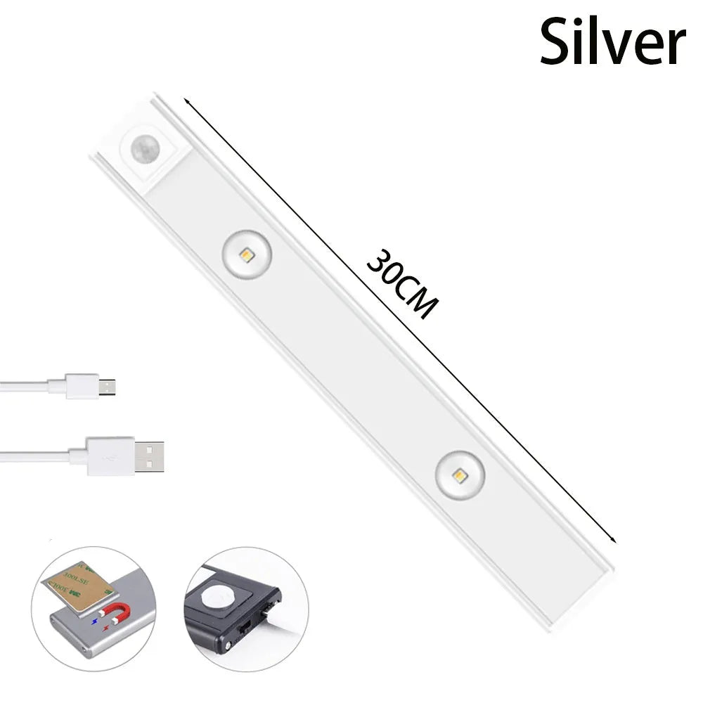 Black USB LED night light motion sensor aluminium strip for cabinet